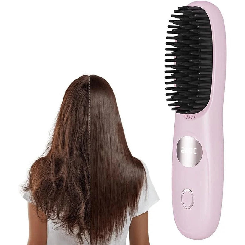 The Nomad-Gloss: USB Rechargeable Straightening Brush for On-The-Go Styling