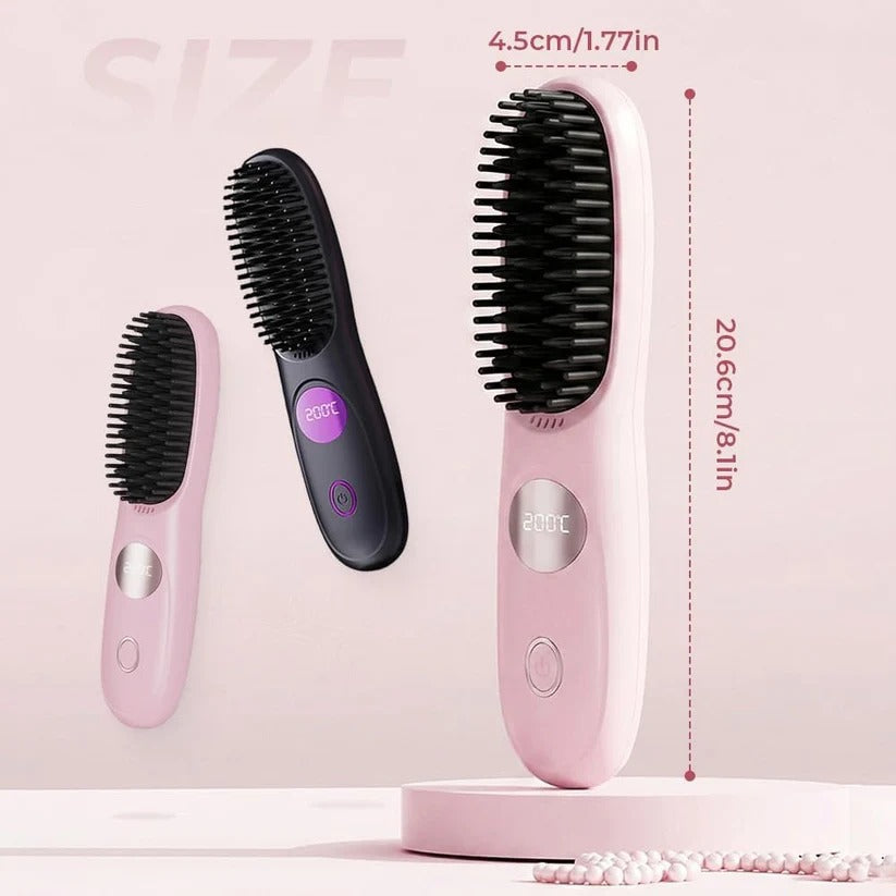 The Nomad-Gloss: USB Rechargeable Straightening Brush for On-The-Go Styling