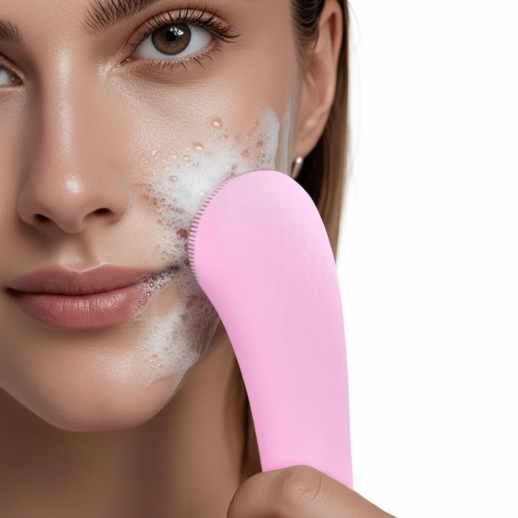 The Thermal-Glow Scrubber: Heated Silicone Face Brush for Deep Pore Detox