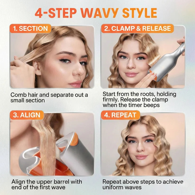 The Mermaid-Wave Pro: 25mm Dual Barrel Waver for Effortless Beachy Texture