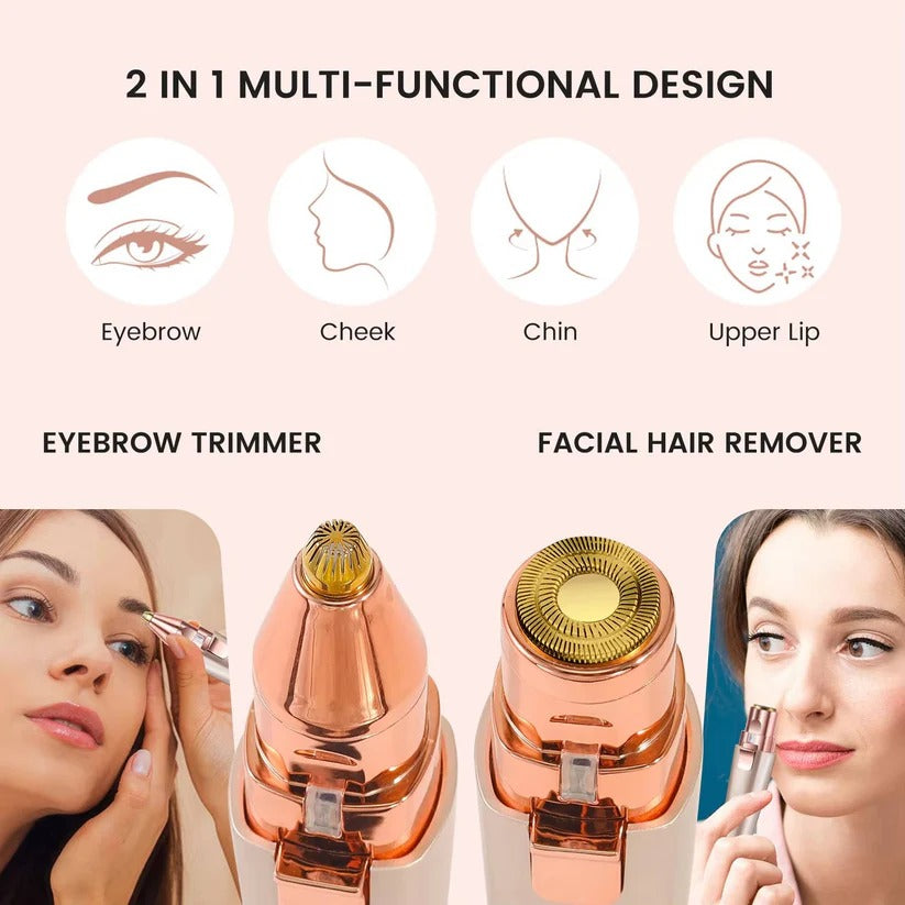 The Flawless-Base Pro: 2-in-1 LED Facial Epilator for Smooth Makeup Application