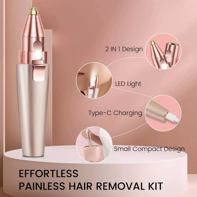 The Flawless-Base Pro: 2-in-1 LED Facial Epilator for Smooth Makeup Application