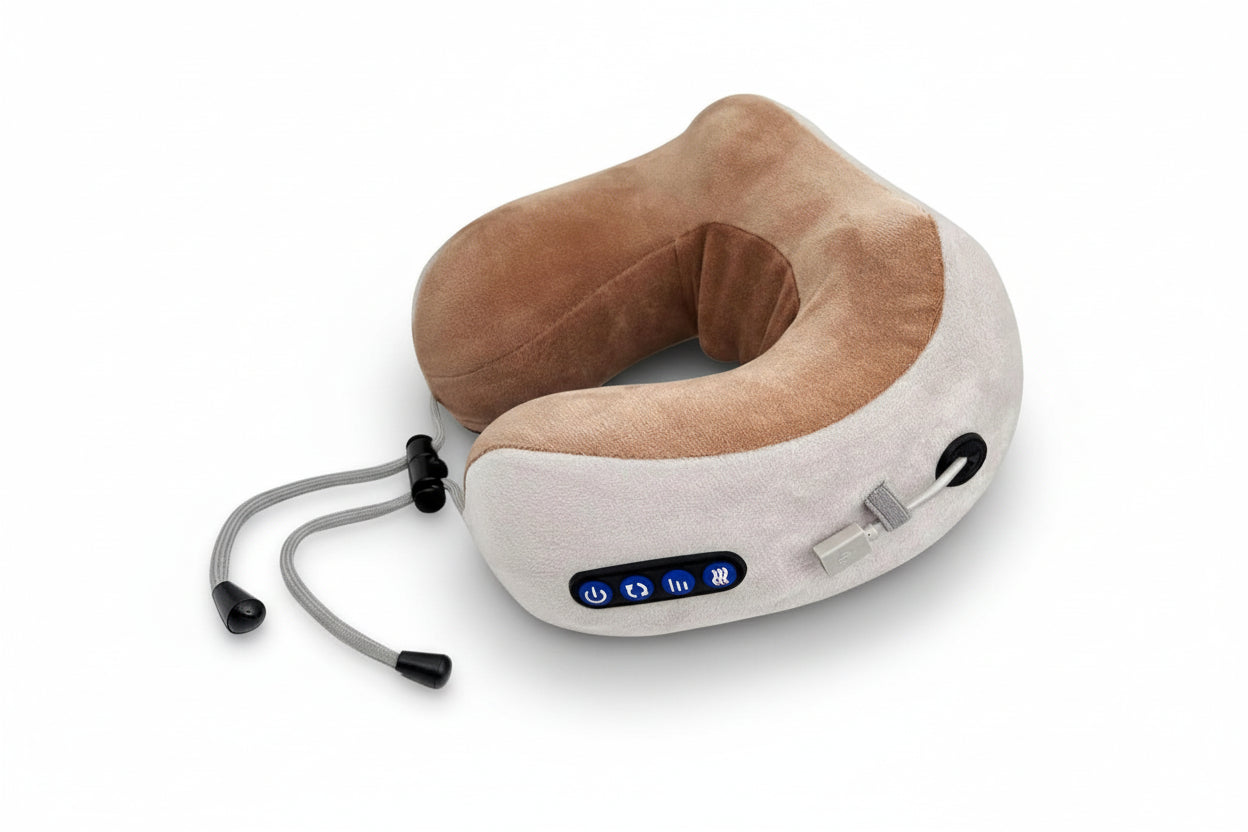 The Pulse-Cloud Voyager: Ergonomic Neck Pillow with Real-Touch Massage Nodes