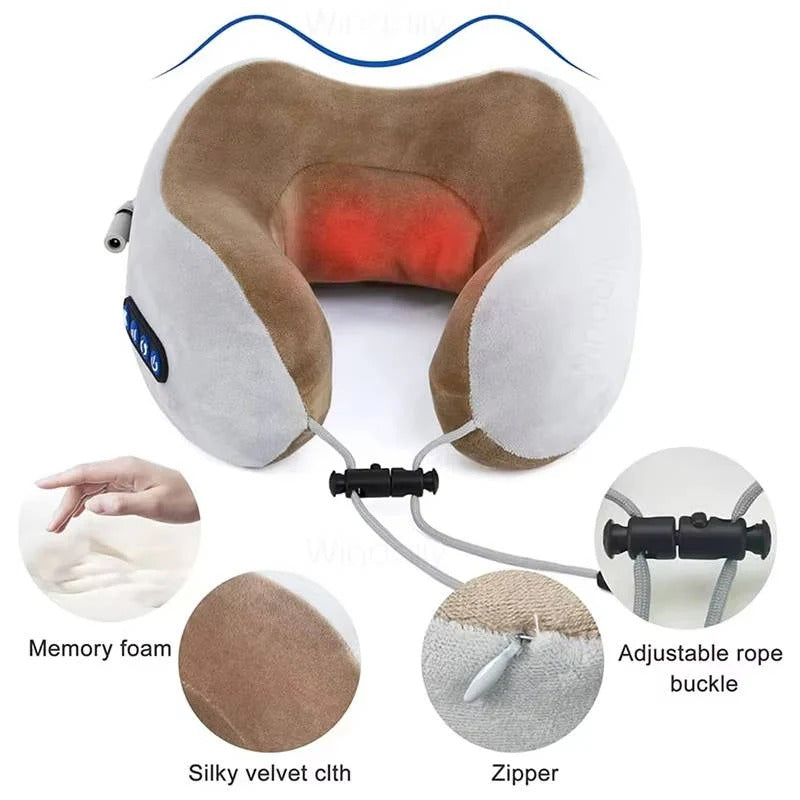 The Pulse-Cloud Voyager: Ergonomic Neck Pillow with Real-Touch Massage Nodes