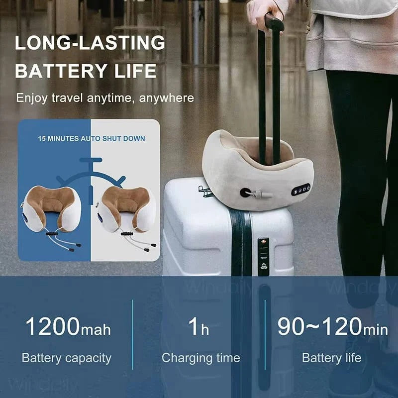 The Pulse-Cloud Voyager: Ergonomic Neck Pillow with Real-Touch Massage Nodes