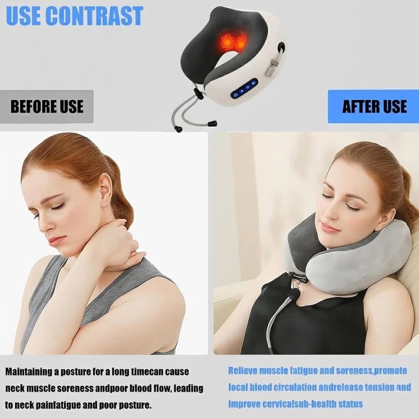 The Pulse-Cloud Voyager: Ergonomic Neck Pillow with Real-Touch Massage Nodes