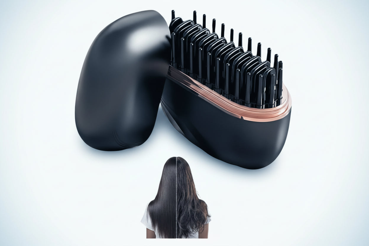 The Pocket-Gloss: Ultra-Compact Cordless Straightening Comb for Instant Touch-Ups